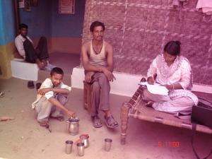 A Panch (elected village leader) being interviewed by Dr. Saxena's team A Panch (elected village leader) being interviewed by Dr. Saxena's team